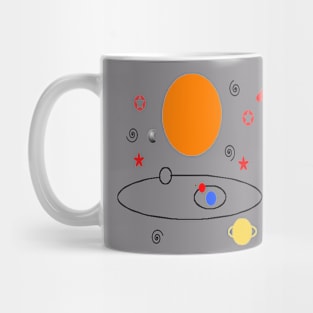 Star Systems Design on White Background Mug